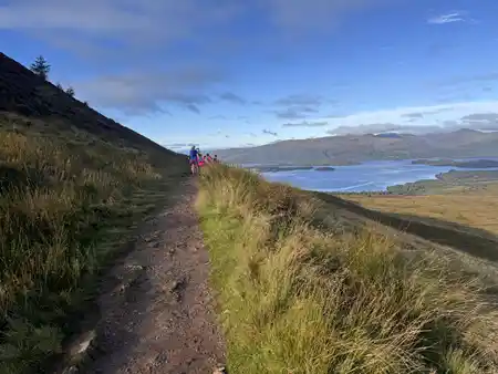 Runners on Conic hill during Highland Fling