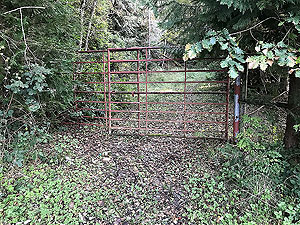 Stob an Lochain. The gate marks the start of the off road and a lot of climbing. The gate is just after the small fancy hotel.