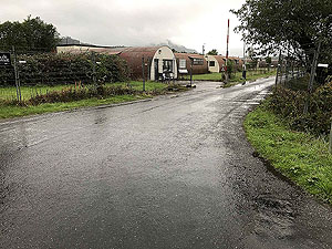 Strathearn marathon. Road into the camp and finish line