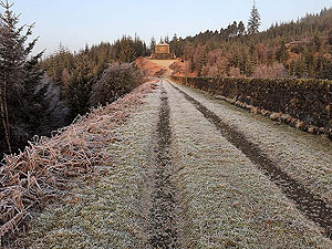 Aberfoyle past the tower. Heading towards the old pump house for the viaduct.