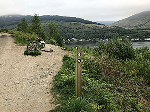 Ben Arthur - The Cobbler. Intersection of larger path and the running trail