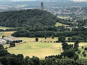 Dumyat hill run. The Wallace monument in the background