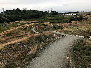 Dumyat hill run. Heading down to the road