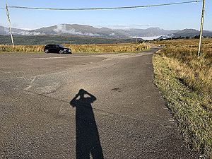 Glen Fruin to Loch Long. The shadow of the photographer shows again.