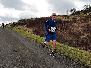 Loch Katrine marathon. A downhill stretch, jus to prove that there are some. During the race it seems like it is all uphill.