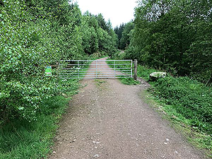 Meikle Tap. Gate to go around heading up the hill