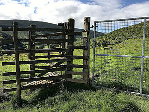 Glen Sherup loop. Once over this take a sharp right keeping the fence close