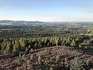 Scolty hill and more. Taken from the top of the tower, towards Banchory