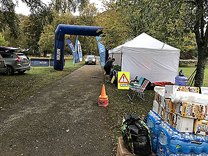 Loch Rannoch Marathon. The finish line prior to the race starting