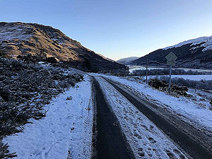 Lochs Voil and Doine. Loch Voil in the distance