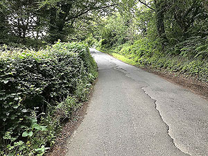 Clauchland hills fort. Initially with hedges either side