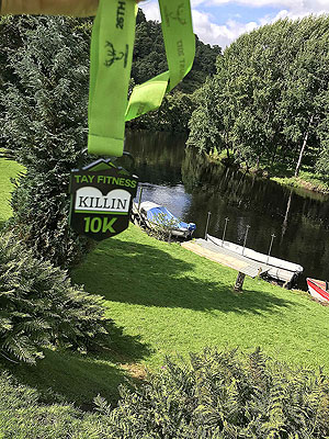 Killin 10K. Post race and down by the river for a beer