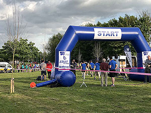 Dumbarton 10K. The start and end line