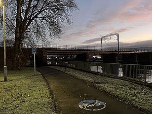 Over the Carman : Start of path along the Leven