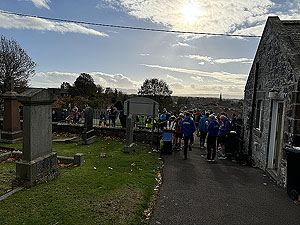 Gallus Running : Path of Condie half marathon : View from the bench in the cemetry