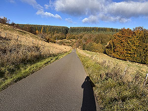 Path of Condie half marathon : ULooking back down the hill