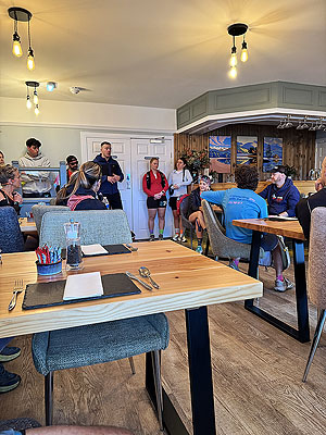 Caringorms trail marathon:  : Sam Cairns delivers the race briefing