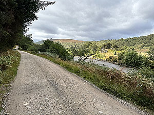 Caringorms trail marathon:  : Road alongside the river