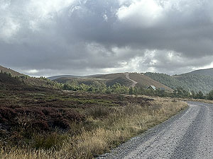 Caringorms trail marathon:  : Of course the route goes up the hill in the distance