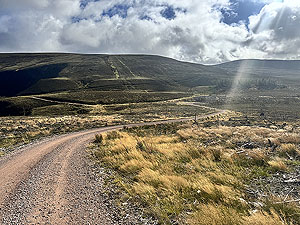 Caringorms trail marathon:  : Water station at bottom of the hill
